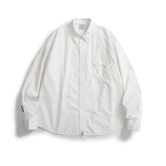 Simple Solid Color Long Sleeve Shirt for Casual Wear