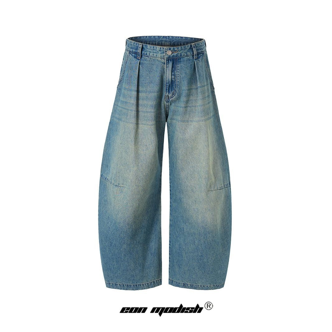 Retro Simple Tapered Denim Long Pants