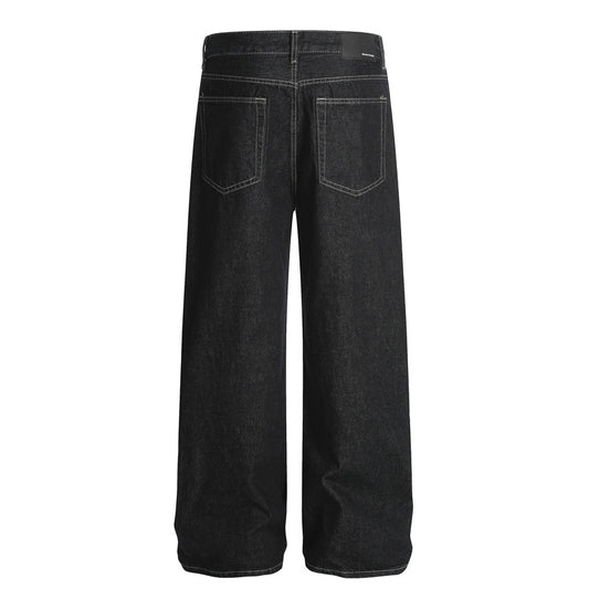 Japanese Premium Distressed Denim Long Pants with Snap Buttons