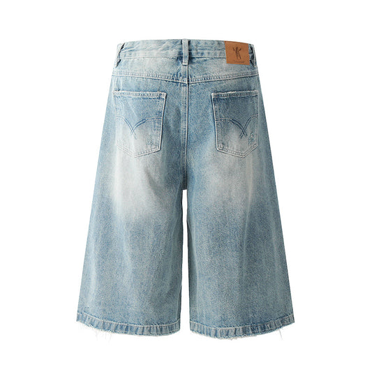 Premium Washed Denim Jeans with Frayed Edges and Holes