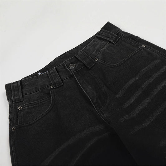 Men's Wide Leg Denim Rivet Style Jeans