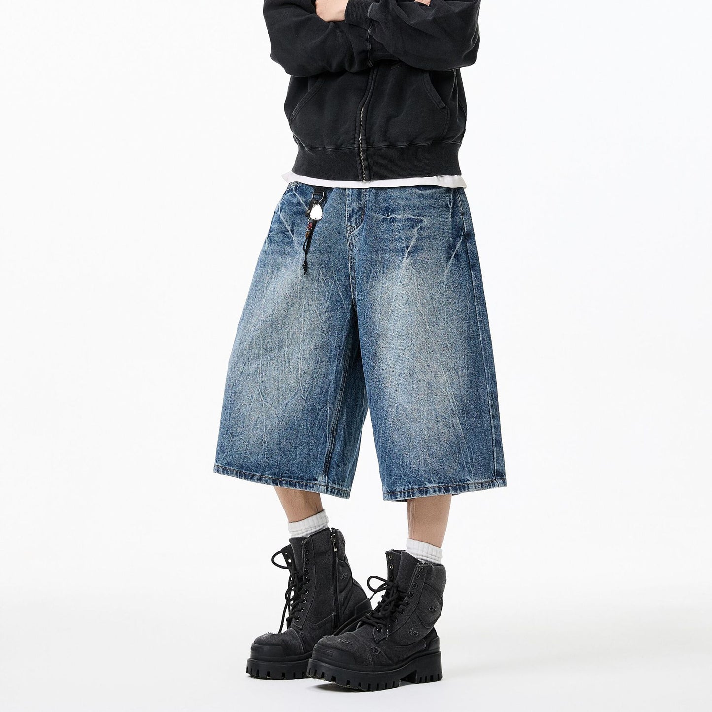 Summer Loose Straight Leg Denim Shorts