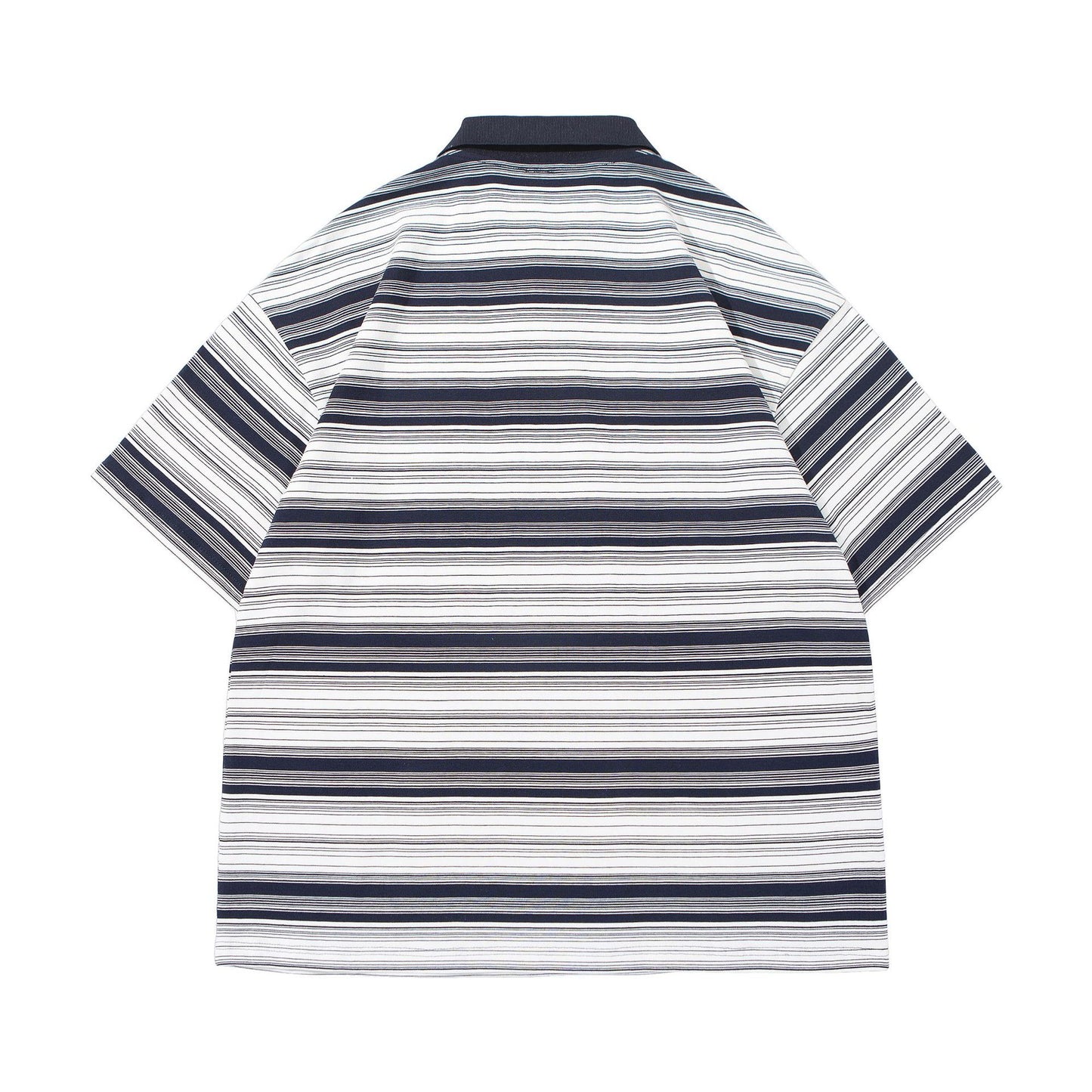 Simple Casual Striped Short Sleeved Polo Shirt