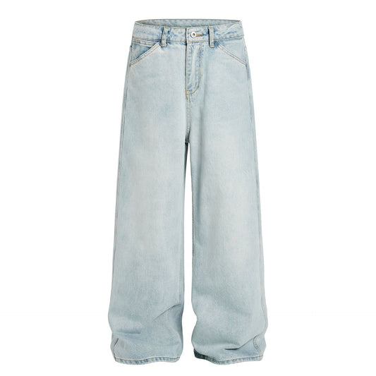Simple Denim Long Pants with High