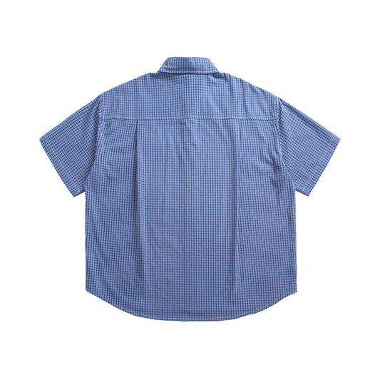 Checkered Casual Short Sleeved Shirt for Men and Women