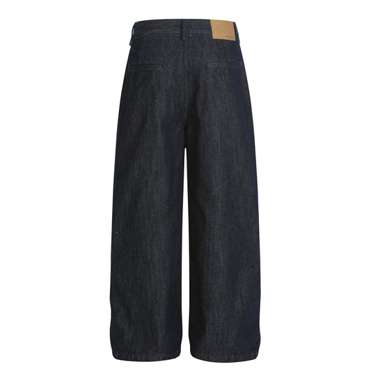 Vintage Men's Jeans, Pleated Wide-Leg Brand Loose Straight-Leg Pants for Men