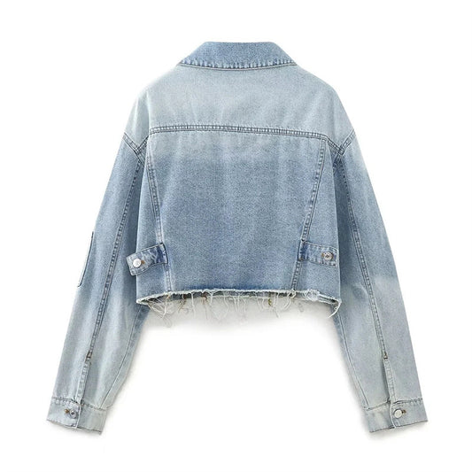 Women's Vintage Denim Crop Jacket