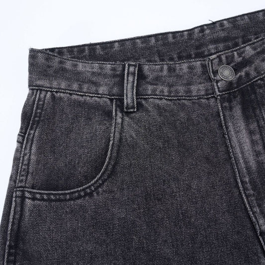 Simple Washed Denim Long Pants