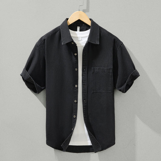 Men's Denim Short Sleeve Shirt