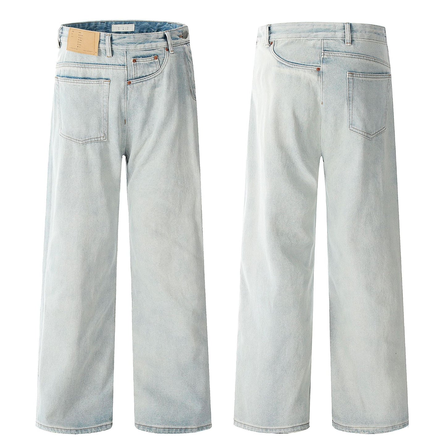 Unique Design Loose Fit Slimming Casual Stacked Long Pants