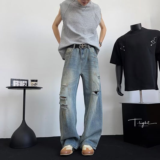 Retro Wide Leg Pants - Versatile Denim for Summer