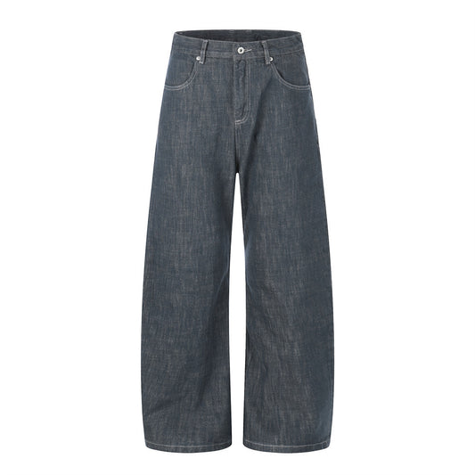 Mens Lake Green Denim Pants with Contrast Pockets — Straight Fit