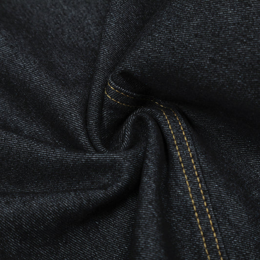 Embroidered Washed Denim Long Pants