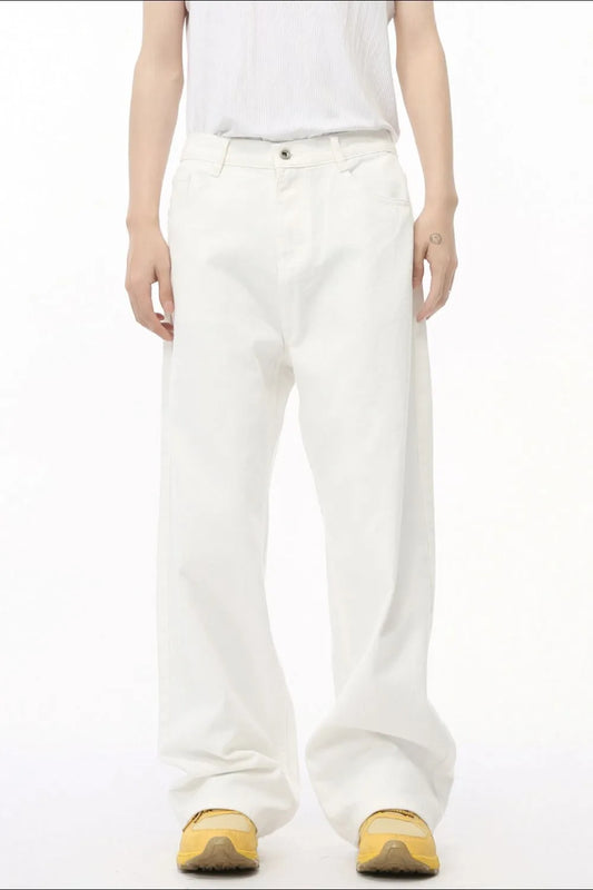 Wide Leg Jeans with Pockets - Premium Japanese Denim