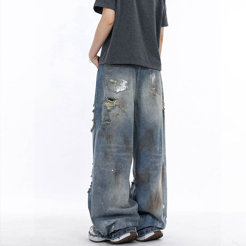 Personalized Graffiti Ripped Jeans - Unique Denim Fashion