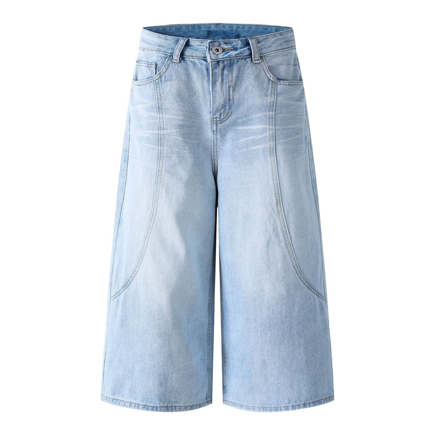 Retro Washed Loose Wide-Leg Summer Denim Shorts