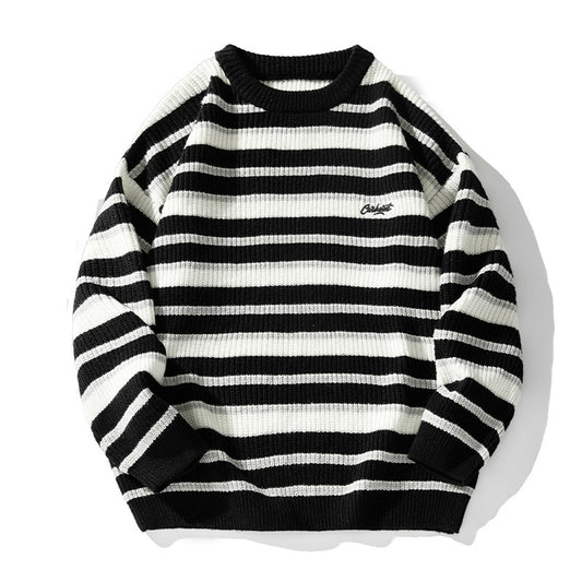 Color Blocked Round Neck Sweater for Men