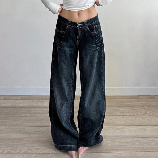 Washed Loose and Slimming Straight Leg Wide Leg Casual Pants