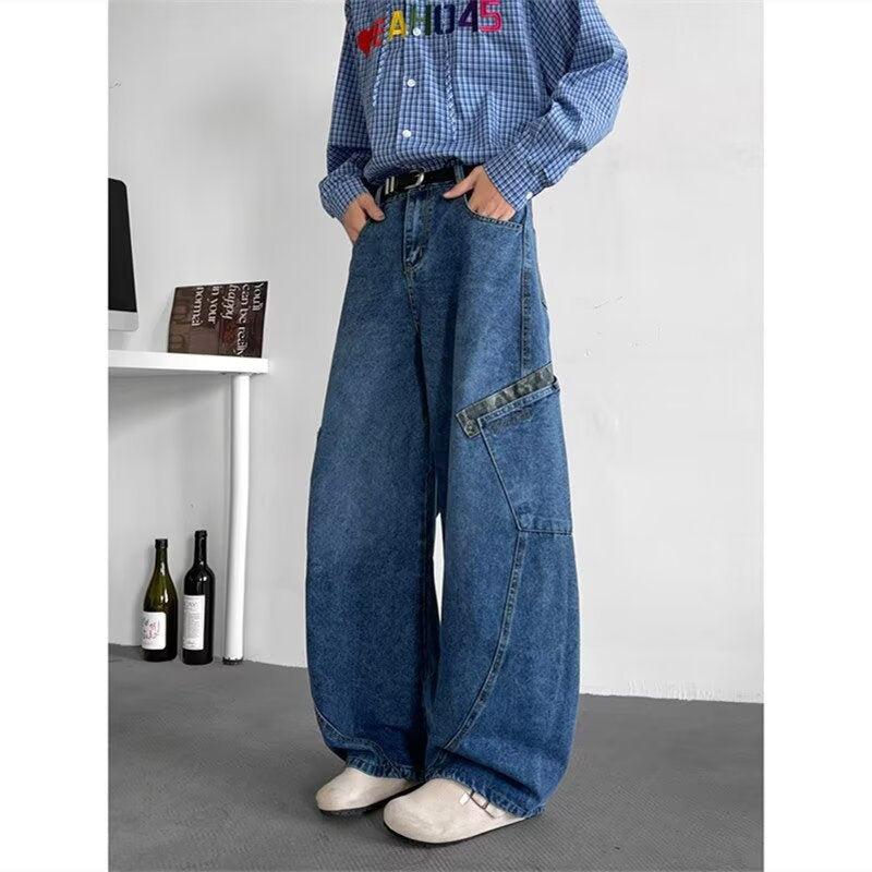 Bent Knife Cowboy Loose Wide Leg Floor-Dragging Banana Pants