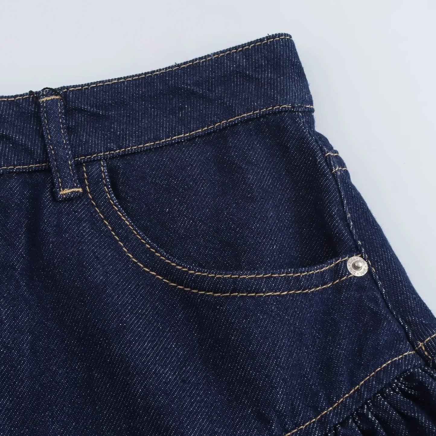 Women's High-Waisted Casual Versatile Denim Flared Short Skirt