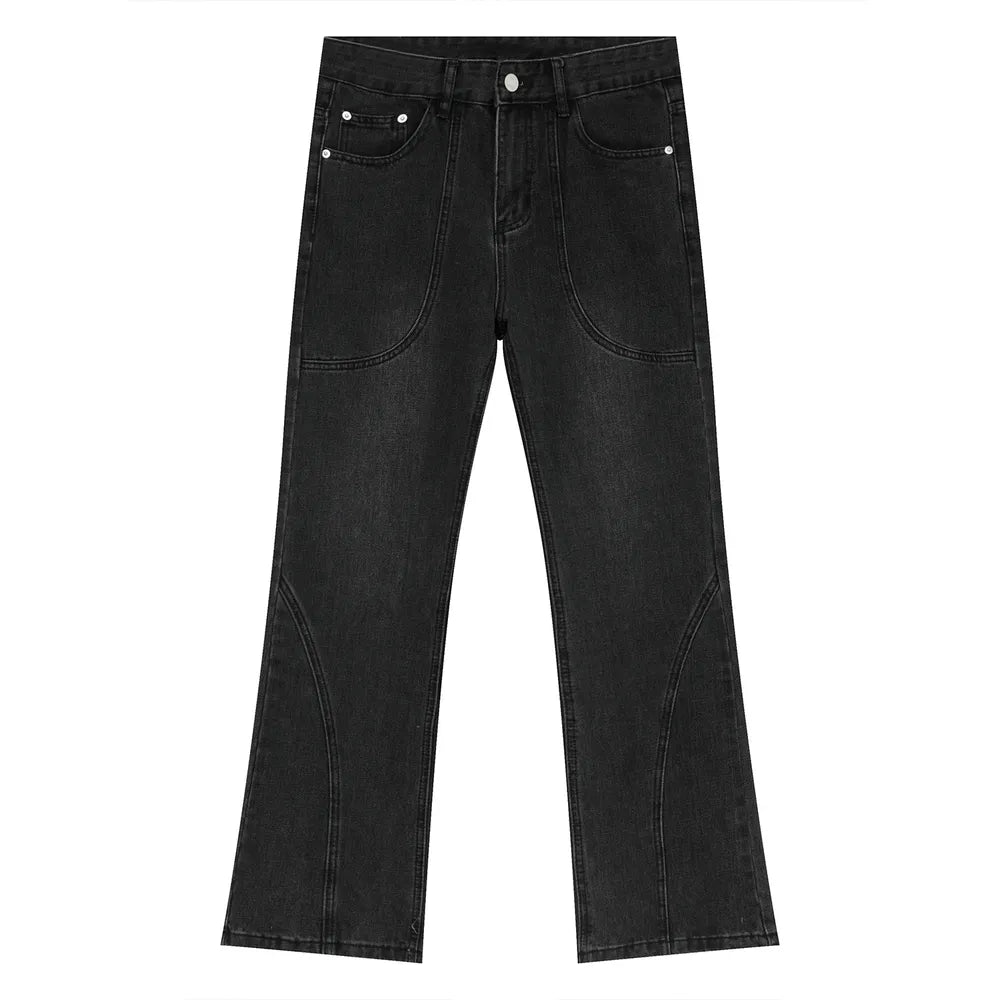 Premium Straight-Leg Jeans with Unique Stitch Detail