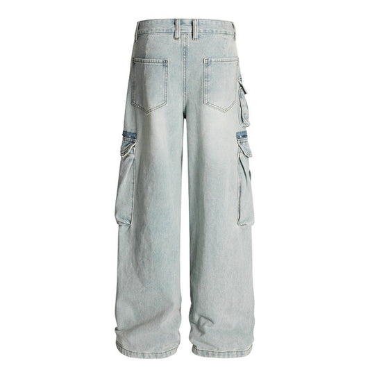 Wrinkled Multi Pocket Workwear Jeans - Premium Japanese Denim