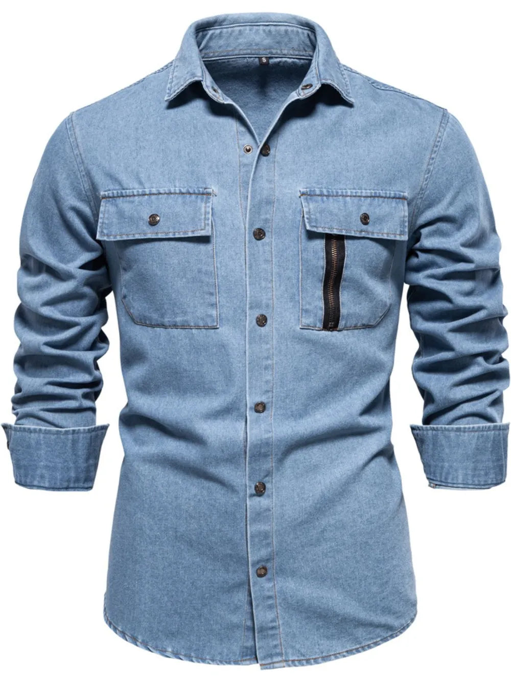 Men's Snap Down Long Sleeve Denim Shirt