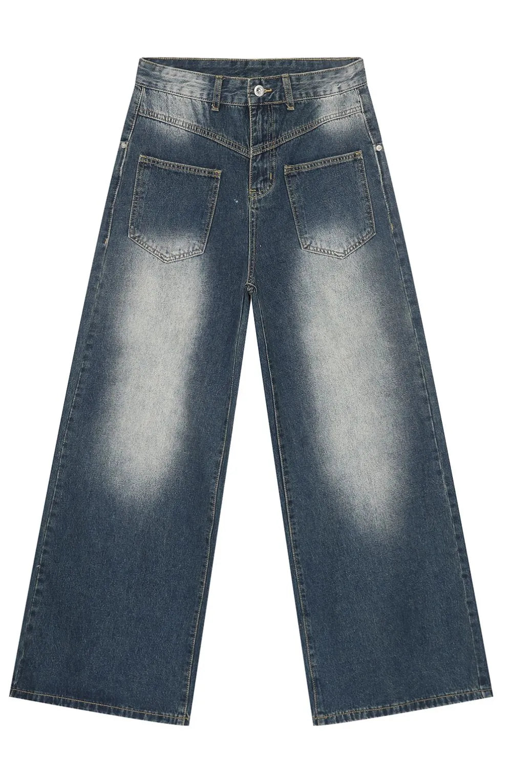Premium Wide Leg Jeans with Pockets - Japanese Denim