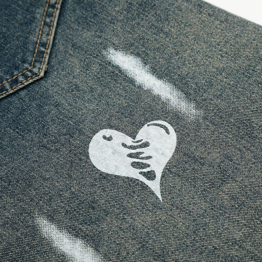 Unique Pattern Design Denim Long Pants for Men