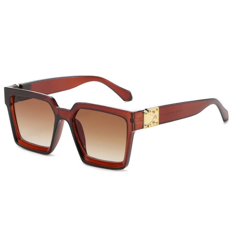 Oversized Square Mirror Sunglasses For Women With UV Protection