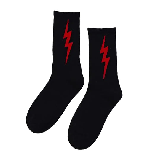 Men's Cotton Lightning Strike Skateboard Socks