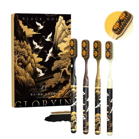 Black Gold Series Twin Peaks Convex Soft Hair Toothbrush Sets