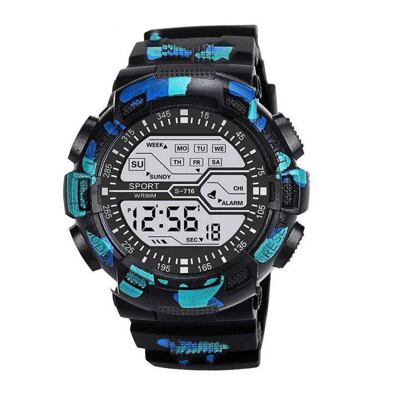 Men's Sport Watch - Multifunction Large LED Screen Electronic & Waterproof