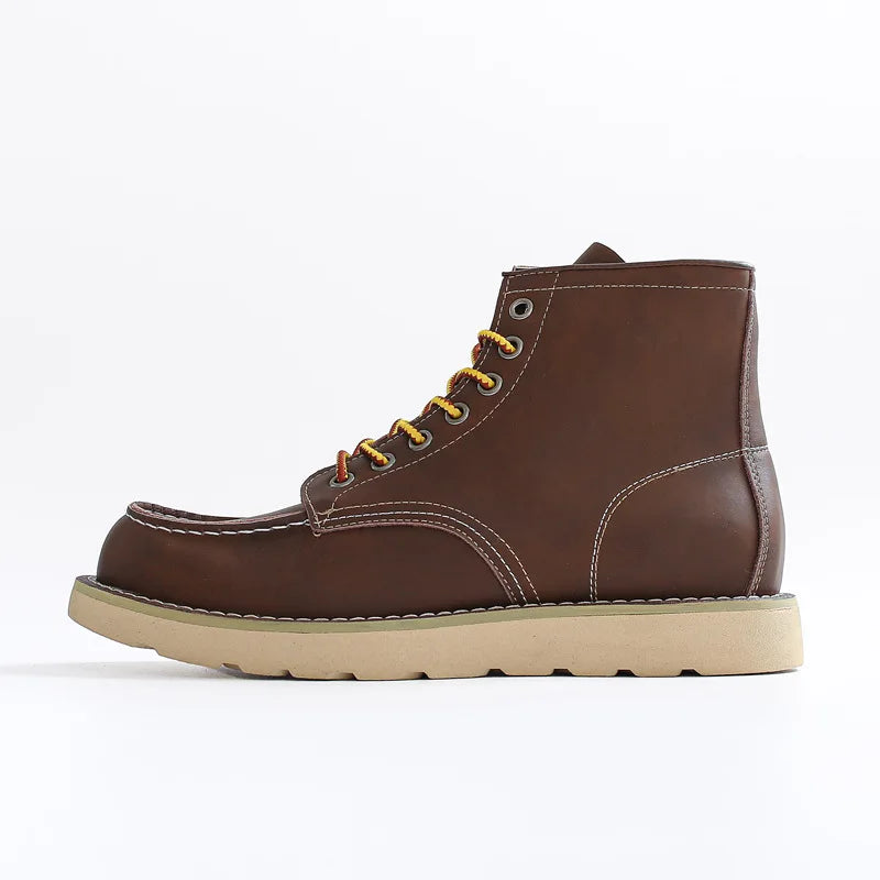 Genuine Leather Men's Vintage Mid Height Boots
