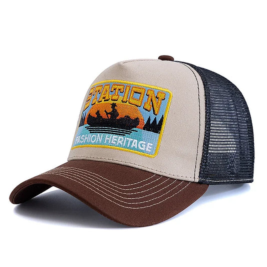 Breathable Mesh Snapback Fishing Trucker Cap