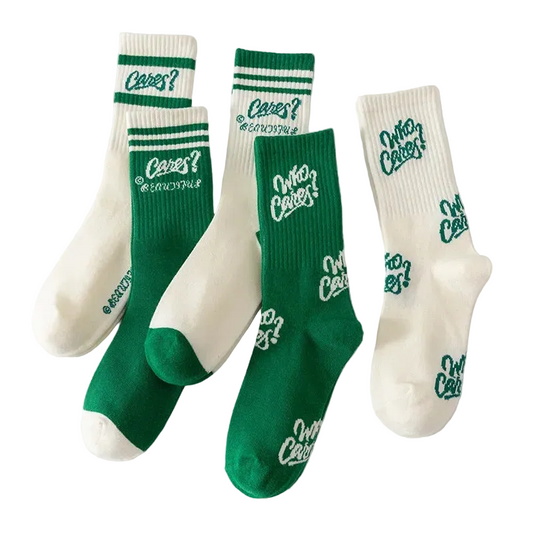 Green Japanese Cotton Mid Tube Socks
