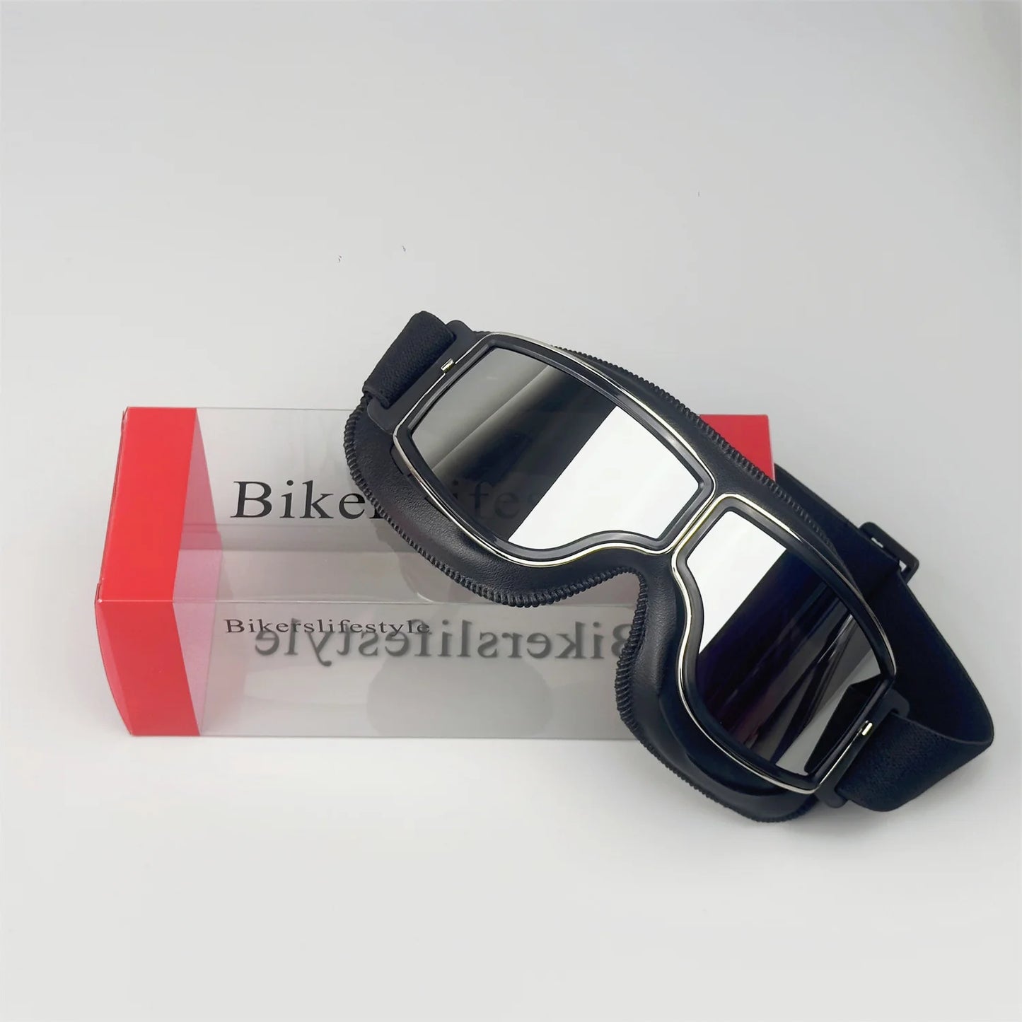 Windproof Retro Motorcycle Glasses - Universal Leather Sunglasses