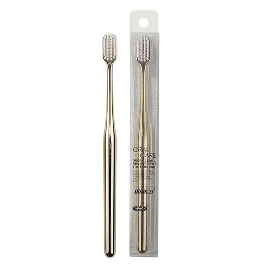 Advanced Luxury Silver/Gold Soft Bristle Manual Toothbrush For Sensitive Gums