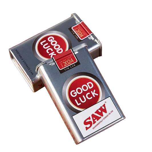 Portable Sliding Cigarette Case With Exquisite Good Luck Embossed Iron