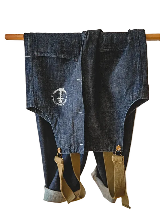 Denim Cargo Jumpsuit Overalls