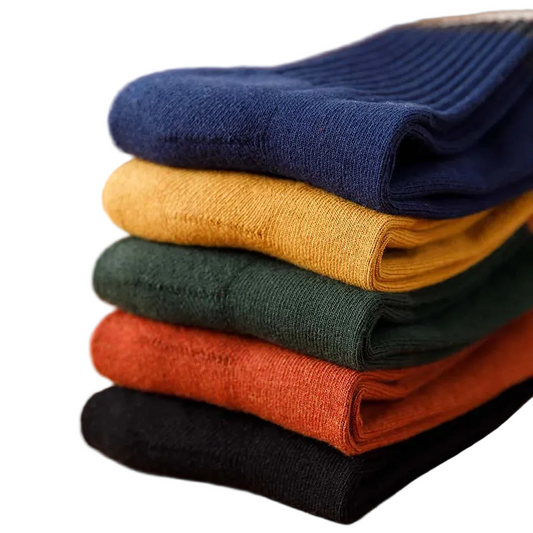 5-Pack Men's Striped Thick Cotton Tube Socks