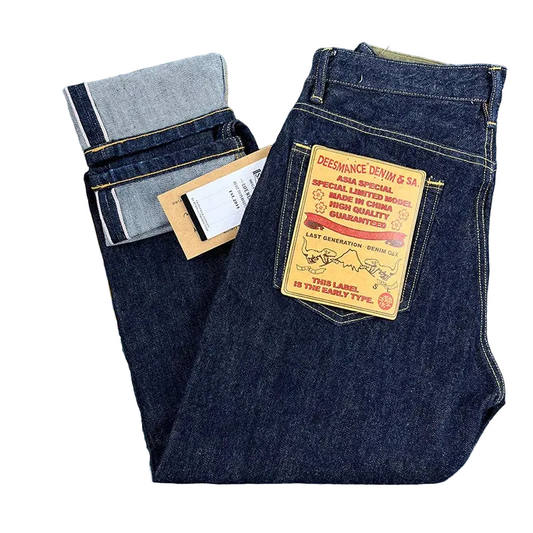 14oz Red Selvedge Denim Jeans for Men - Heavyweight Raw Indigo Cotton Pants
