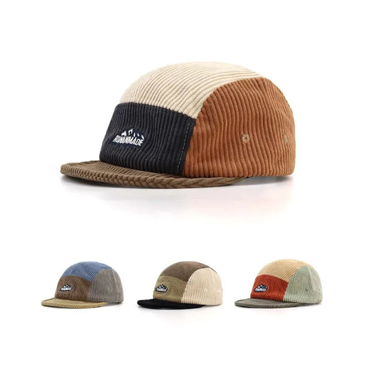 Five Panel Short Brim Corduroy Duckbill Cap