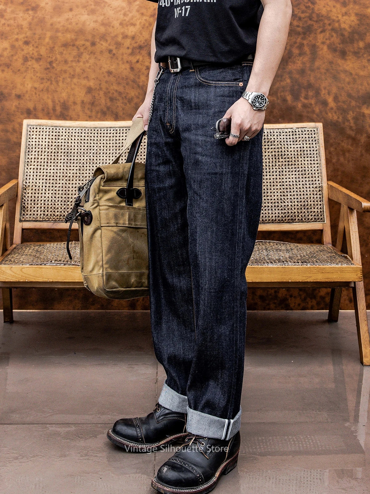 11.5oz Raw Selvedge Denim Jeans - Relaxed Straight Fit