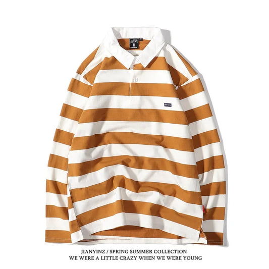Striped Men's Rugby Polo Shirt