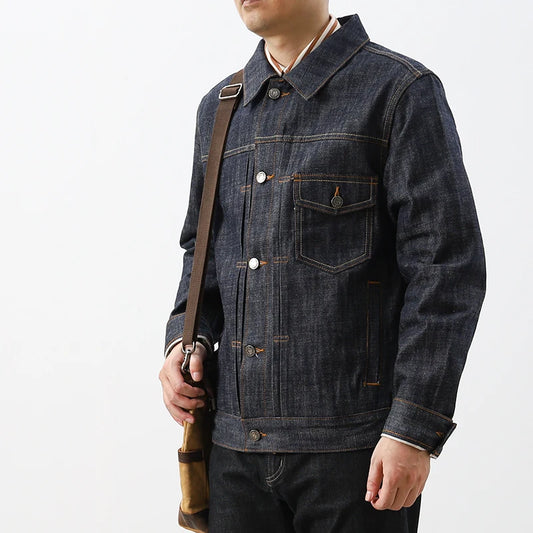 Raw Selvedge Denim Jacket - Japanese Vintage 100% Cotton Workwear Coat | Heavyweight Unwashed