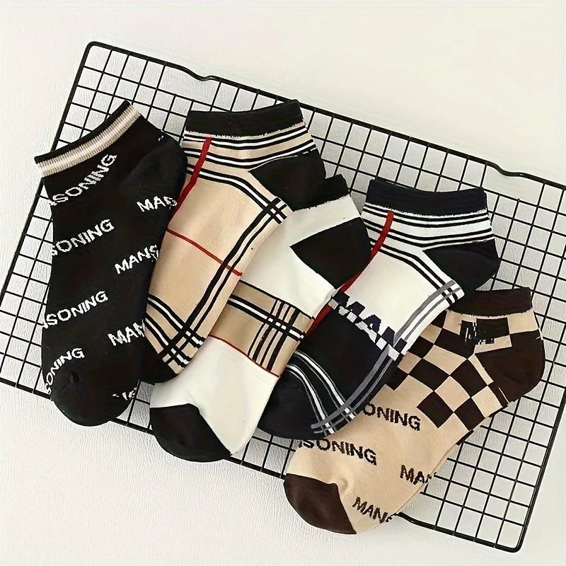 10 Pairs Striped Luxury Pattern Low Cut Socks