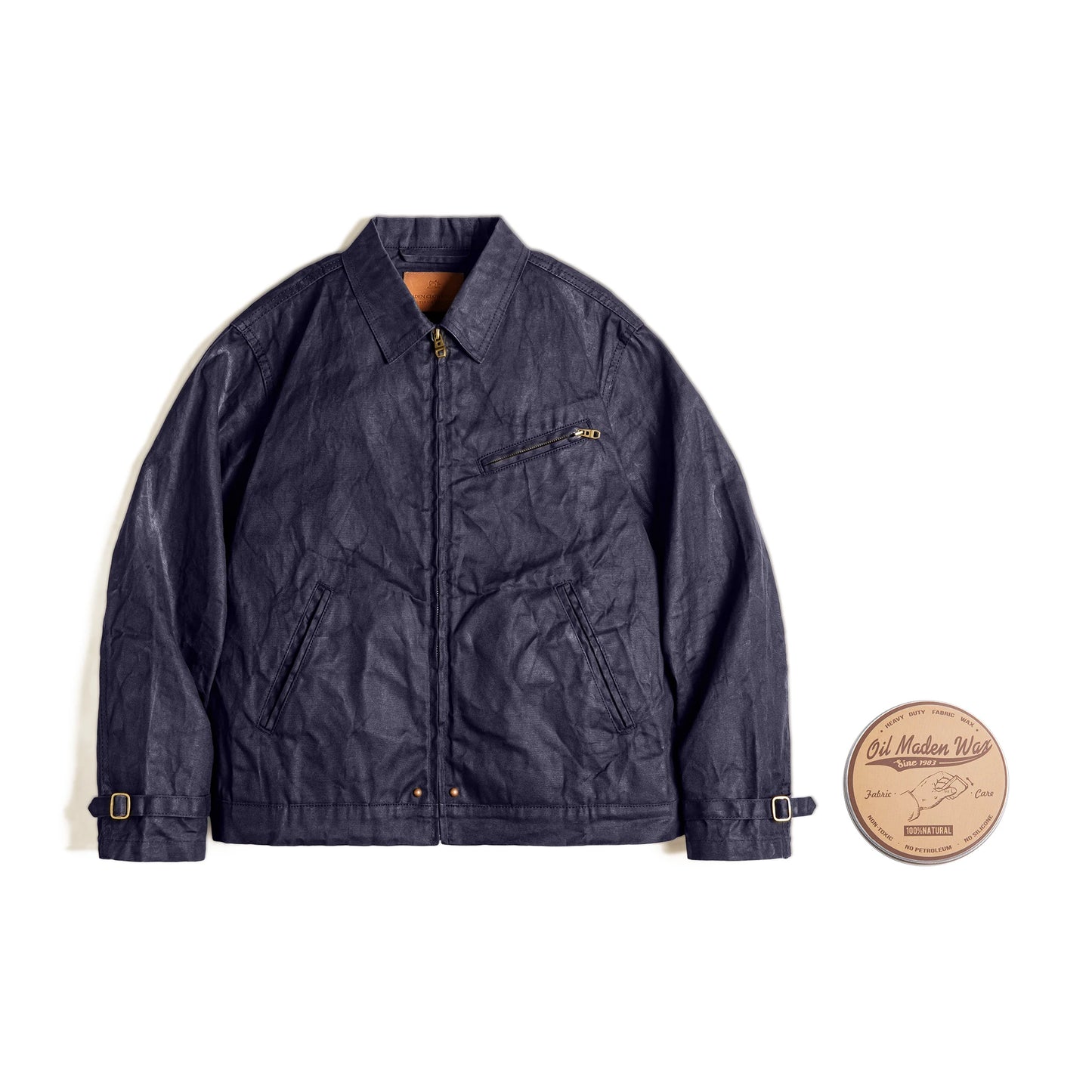 Men's Vintage Waxed Canvas Jacket With Lapel - Slim Fit