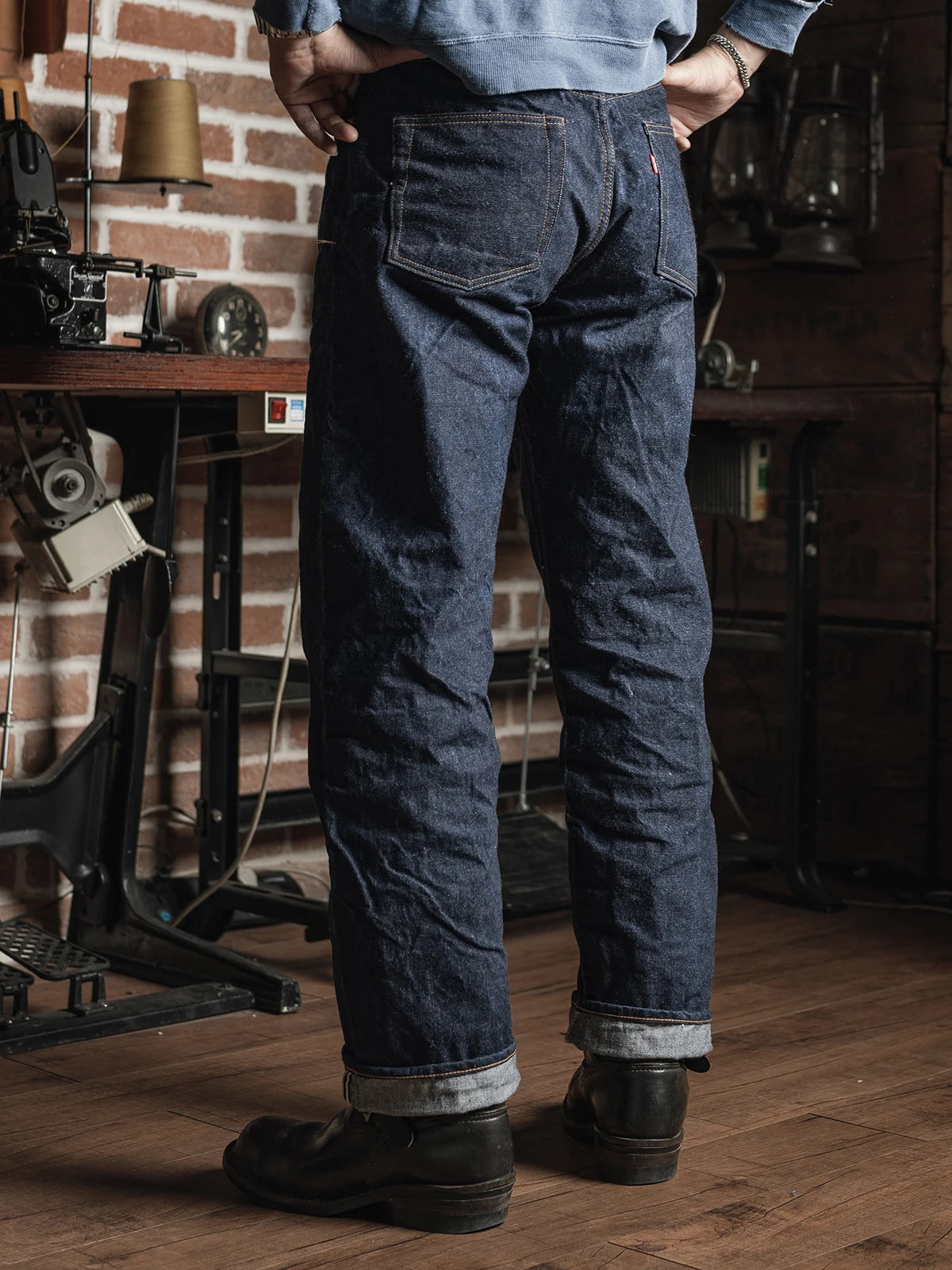 Men's Rigid Straight Raw Selvedge Denim Jeans