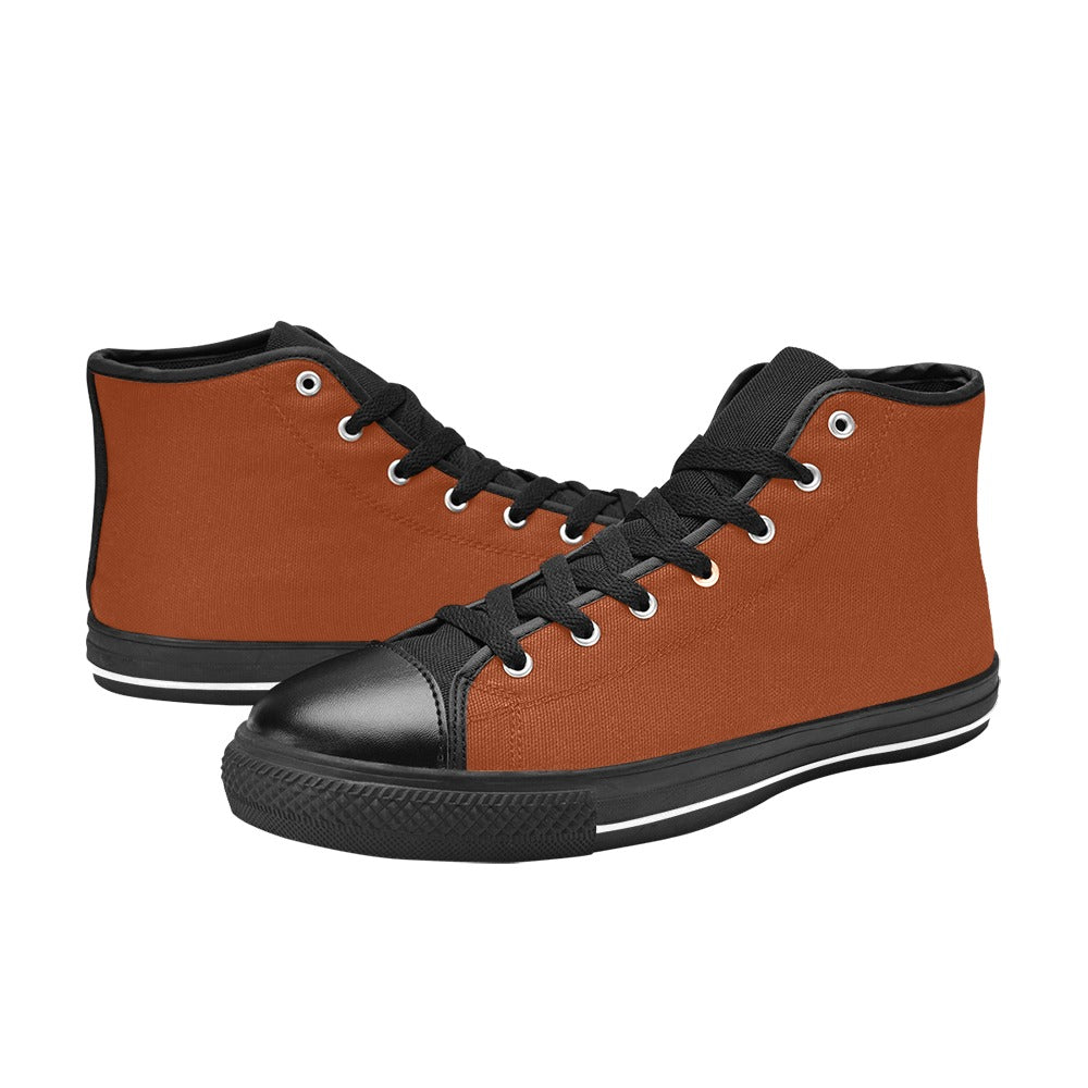High Top Canvas Men's Shoes - Burnt Orange